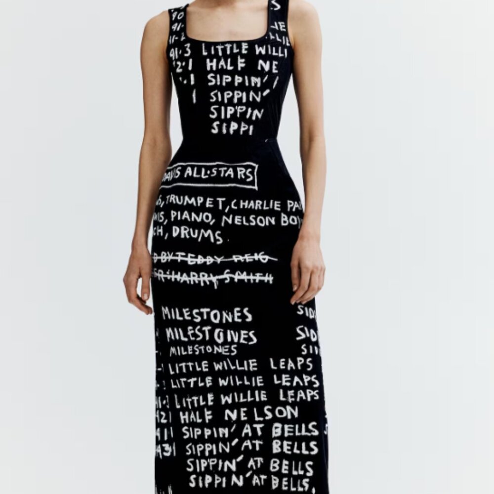Basquiat Long Denim Corset-style Dress